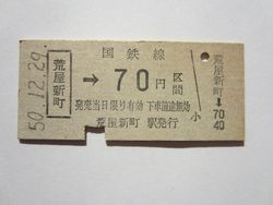 荒屋新町駅b７０円