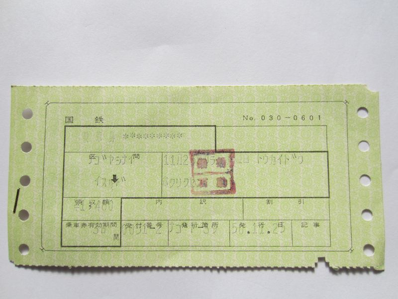 石動駅乗車券